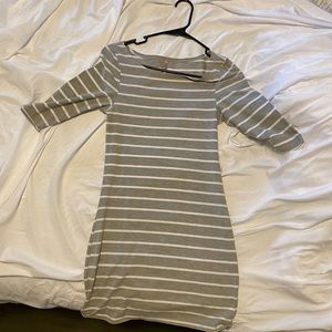 Gray and white mini dress